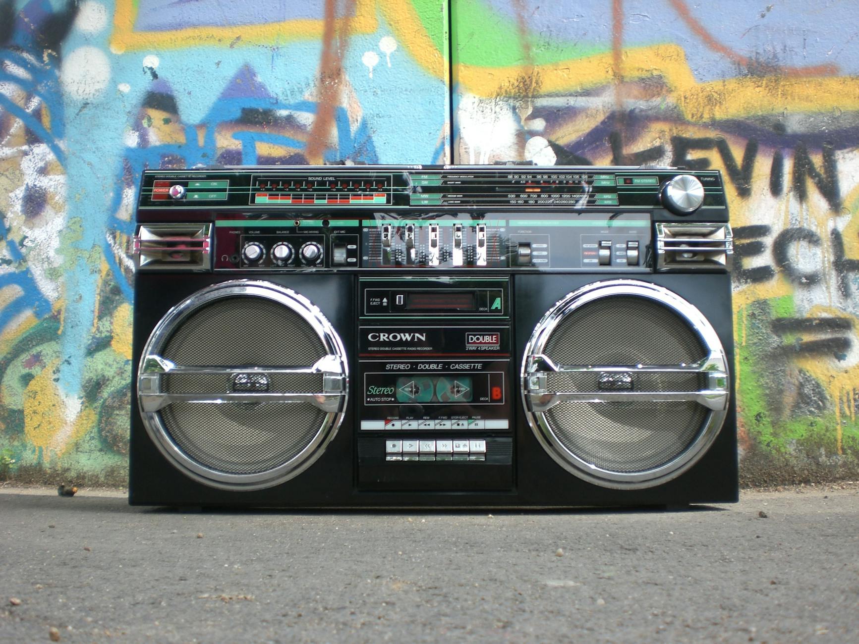 groud level shot of ghettoblaster